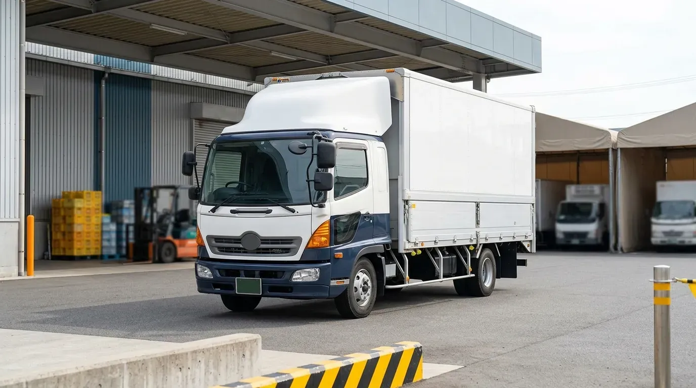 状態の良い中古トラック（4tクラス平ボディ）。丁寧に整備・清掃された車両は査定額に好影響を与える